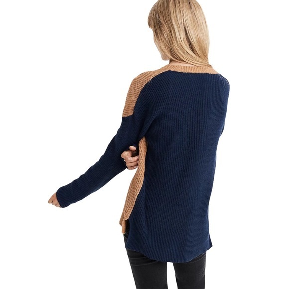 MADEWELL Thompson Pocket Pullover Sweater in Colorblock - XXS - Picture 2 of 4